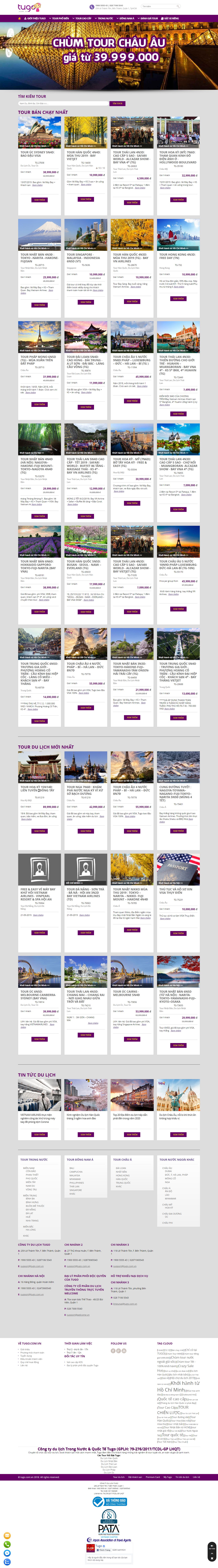 Thiết kế Web travel tugo.com.vn