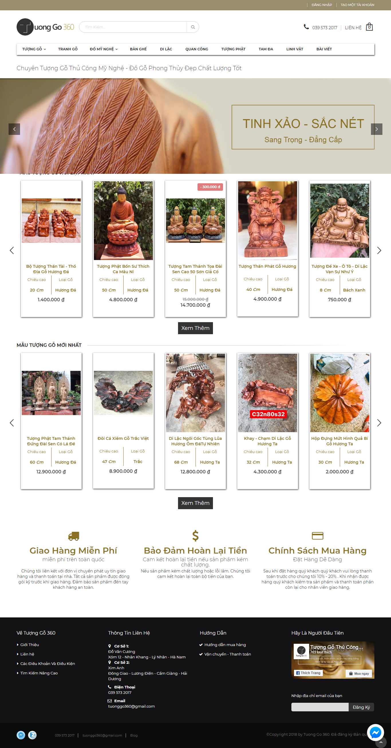 Thiết kế Web tượng gỗ tuonggo360.com