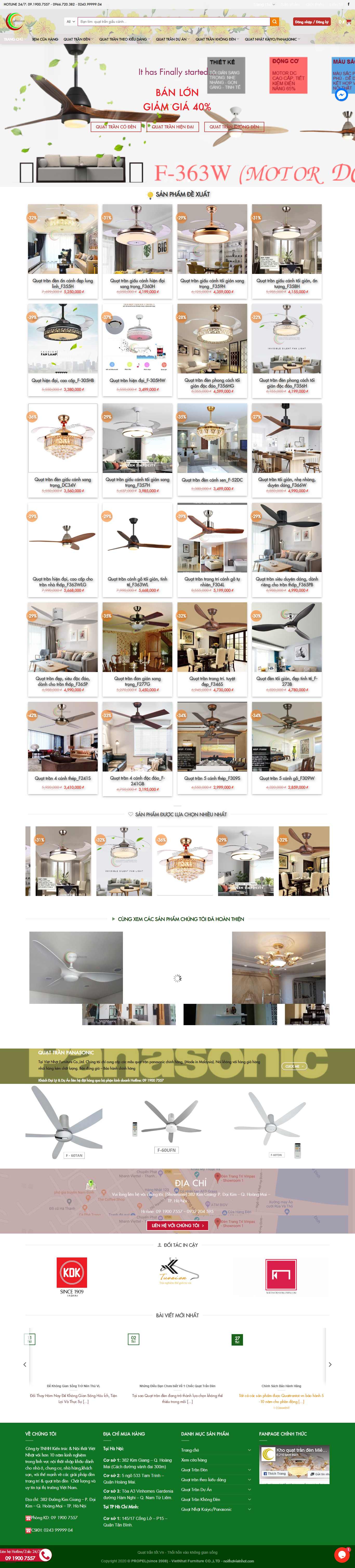 Thiết kế Web quạt trần quattrantot.vn