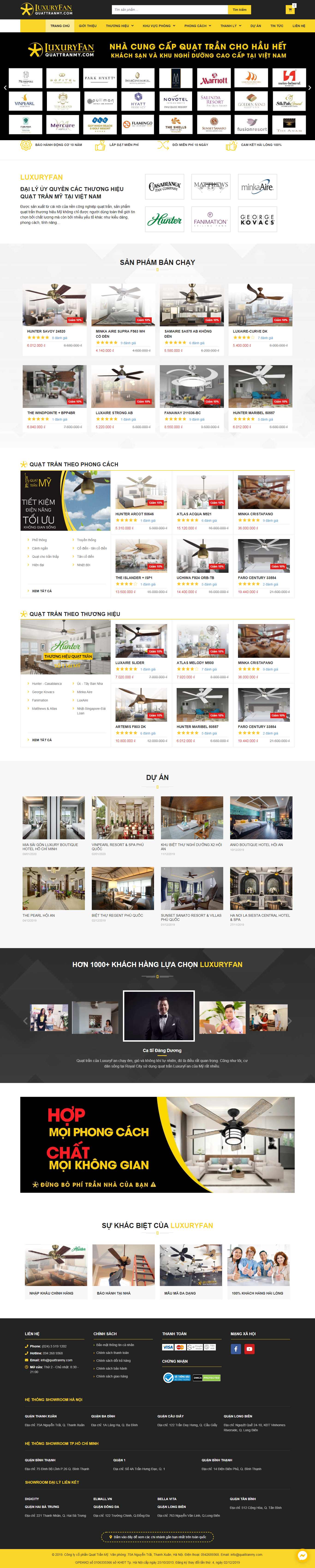 Thiết kế Web quạt trần quattranmy.com