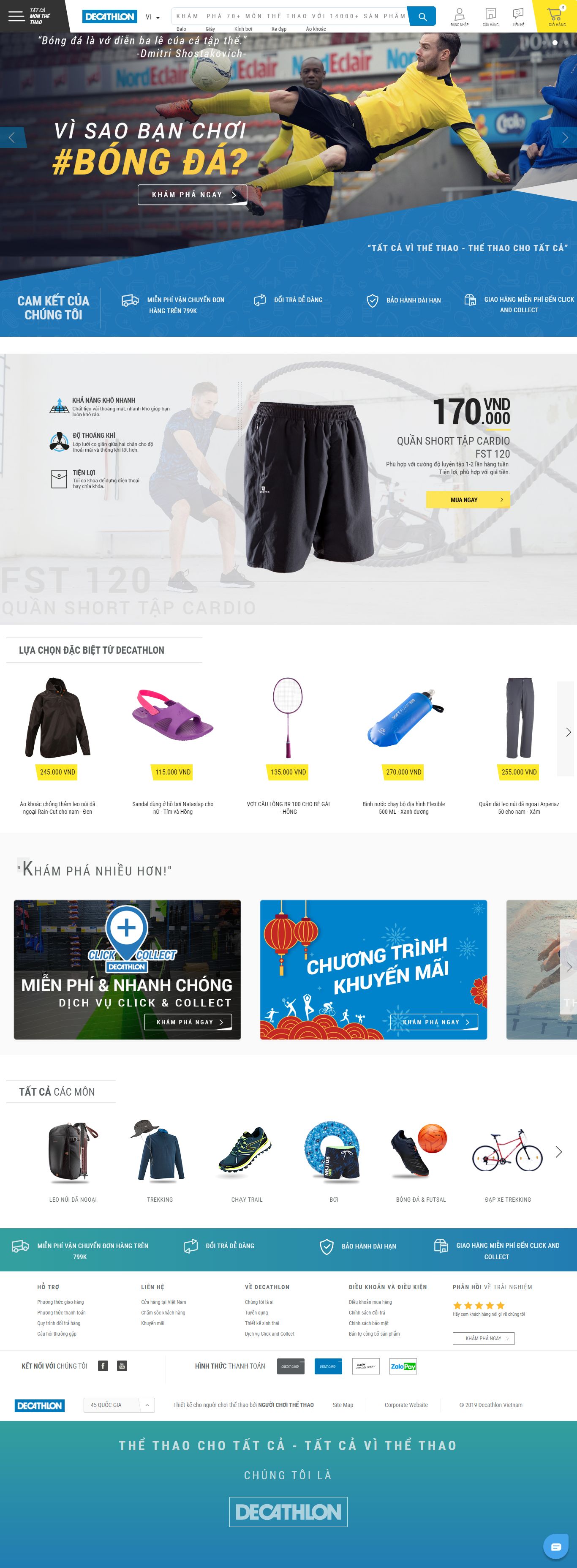 Thiết kế Web đồ thể thao decathlon.vn