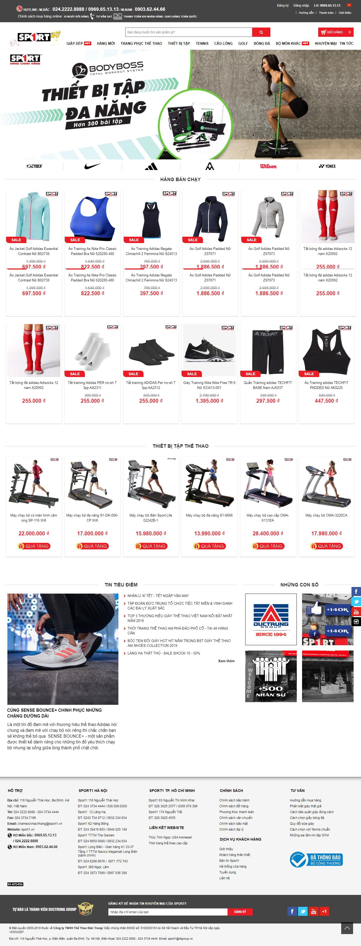 Thiết kế Web đồ thể thao sport1.vn