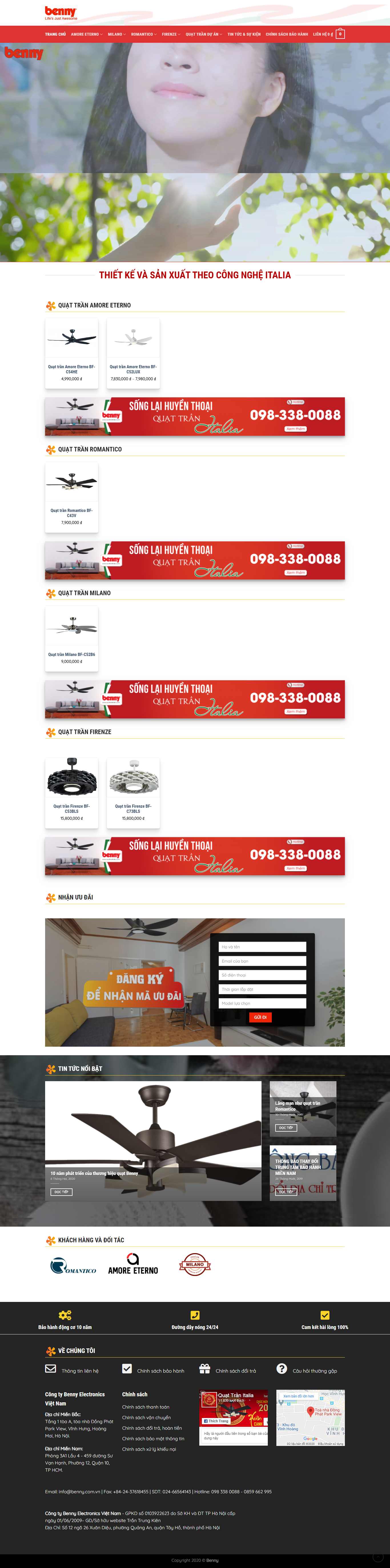 Thiết kế Web quạt trần quattranitalia.com