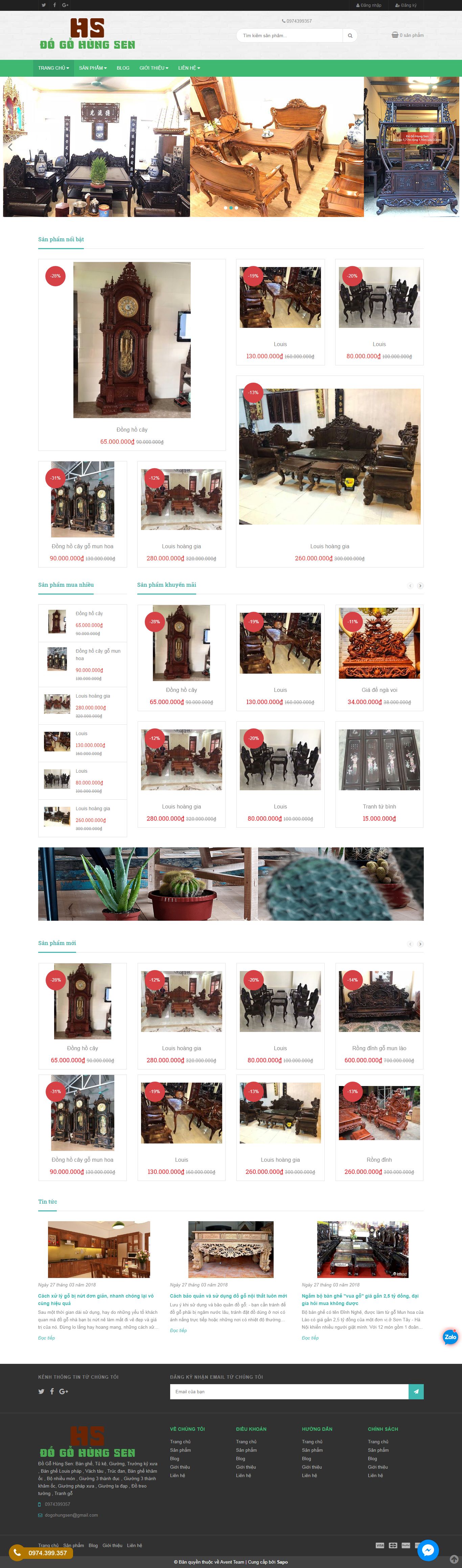 Thiết kế Web đồ gỗ dogohungsen.com