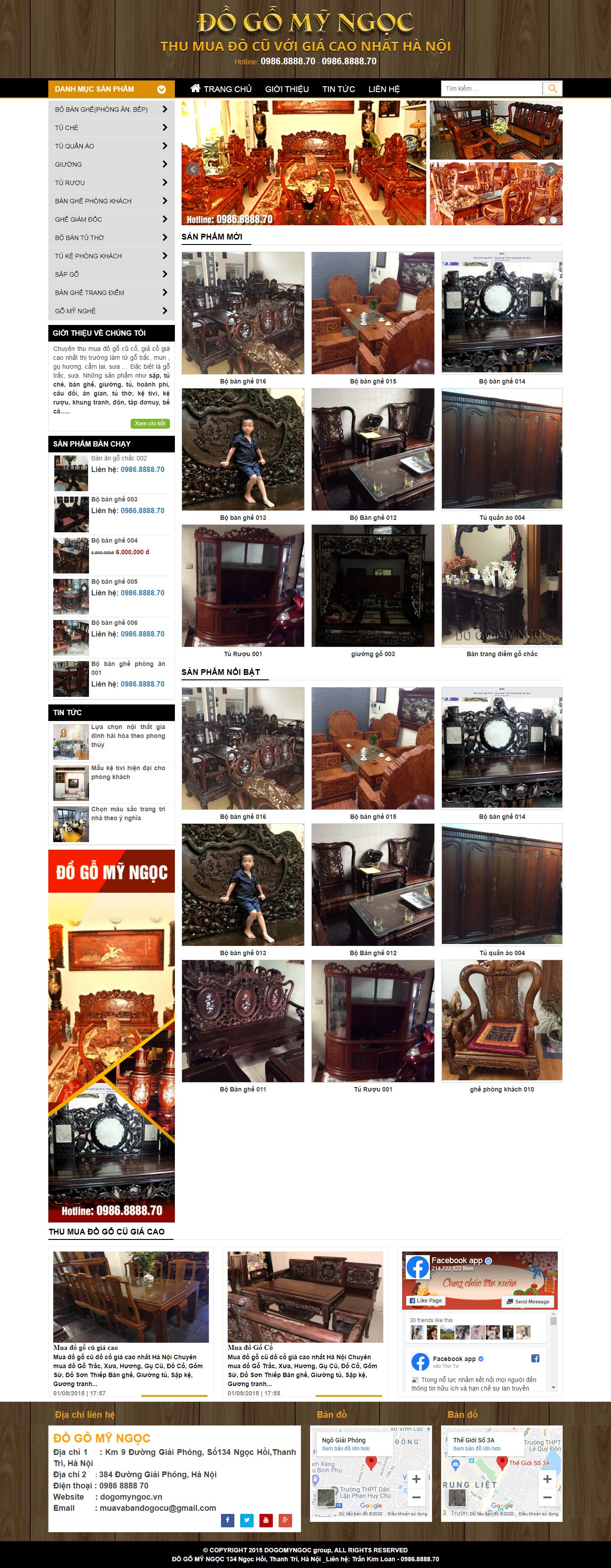 Thiết kế Web đồ gỗ dogomyngoc.vn