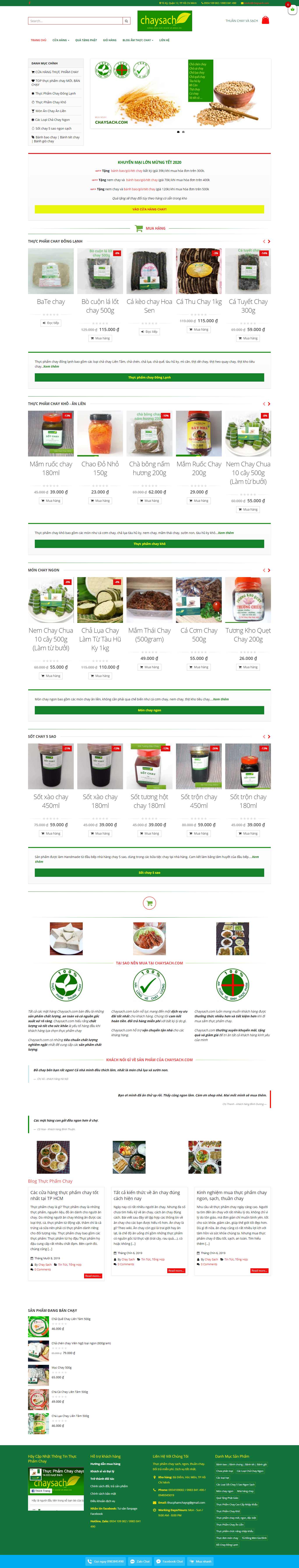 Thiết kế Web đồ ăn chay chaysach.com