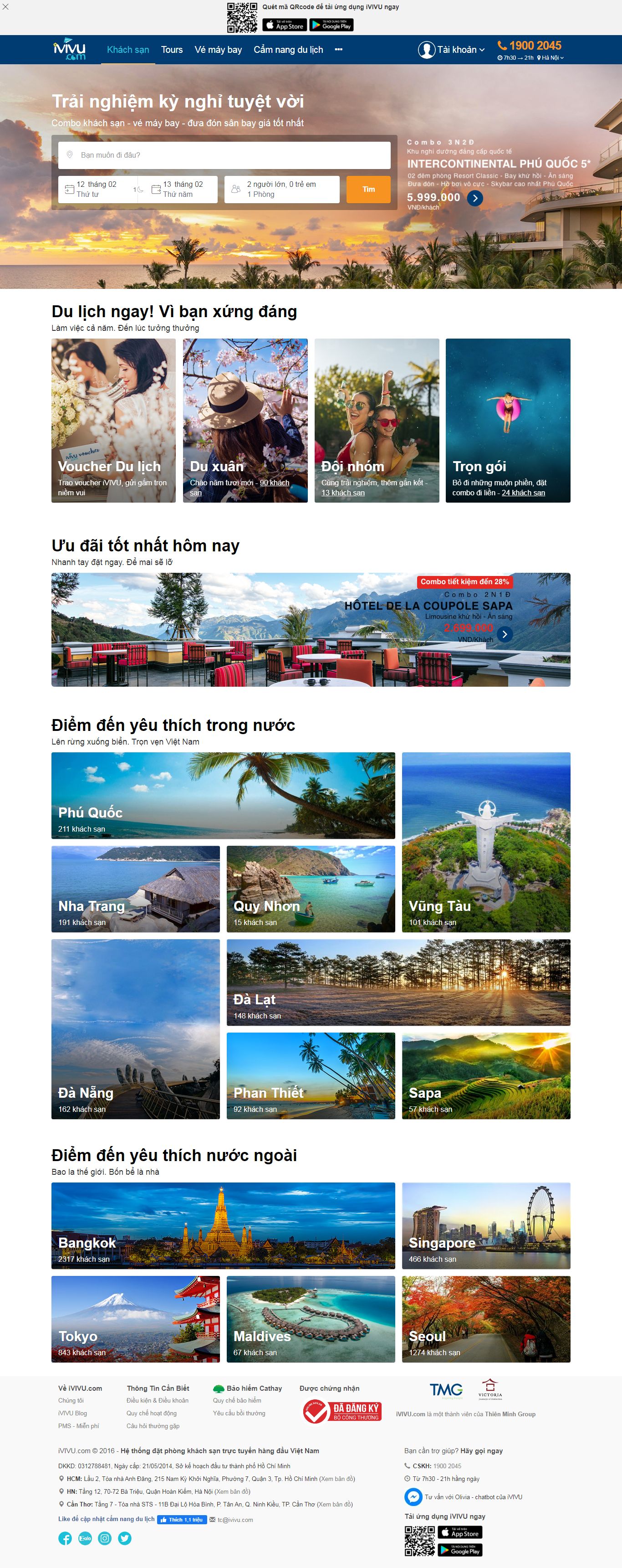 Thiết kế Web du lịch ivivu.com