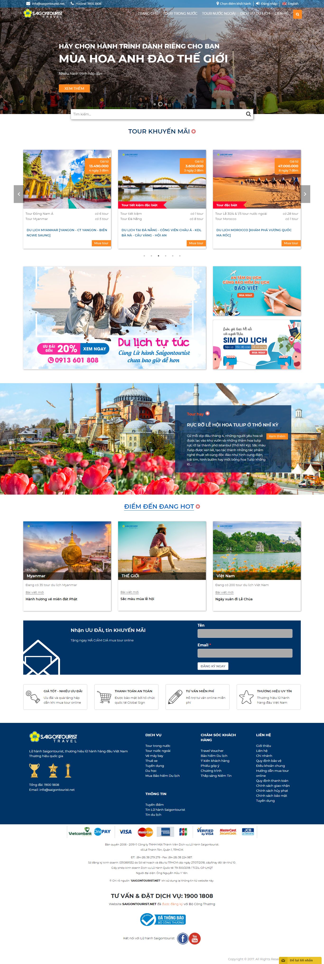 Thiết kế Web du lịch saigontourist.net