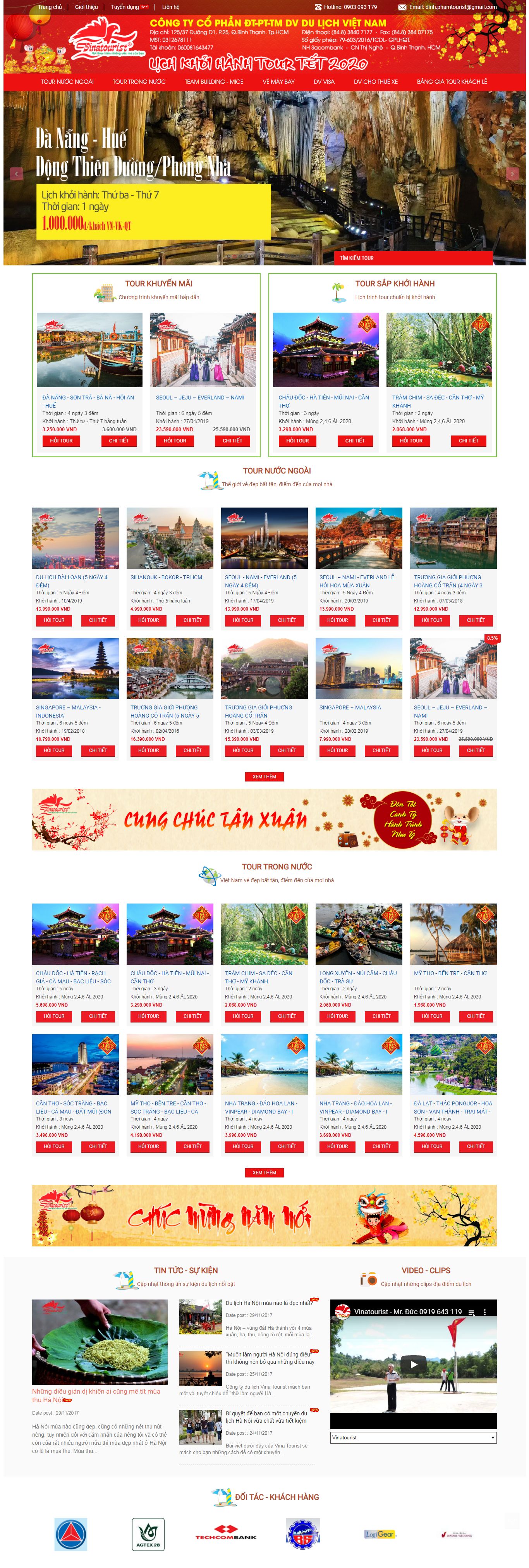 Thiết kế Web du lịch vinatourist.net