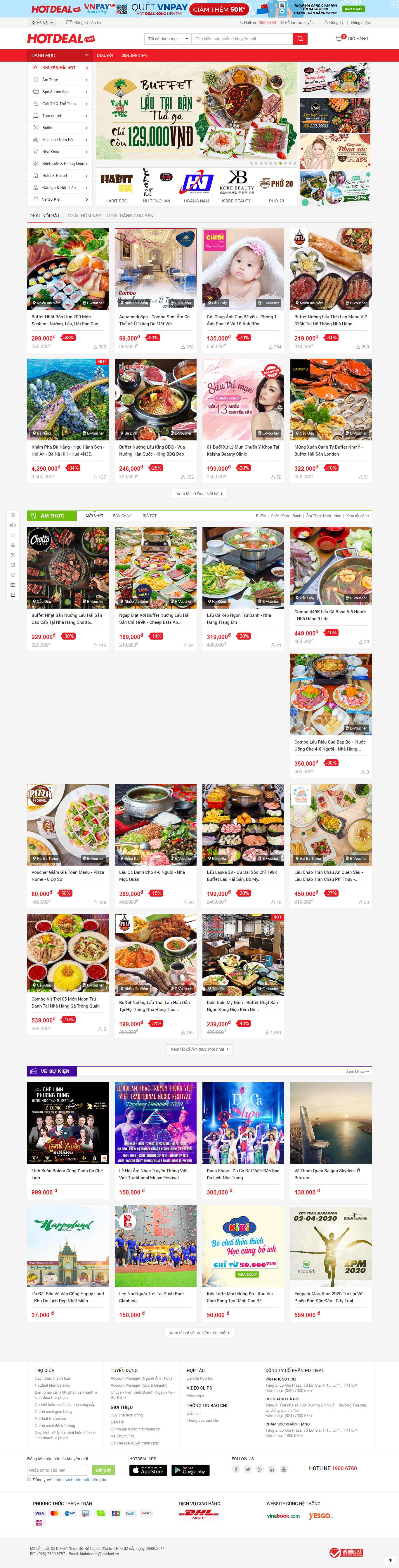 Thiết kế Web đặt tiệc buffet hotdeal.vn