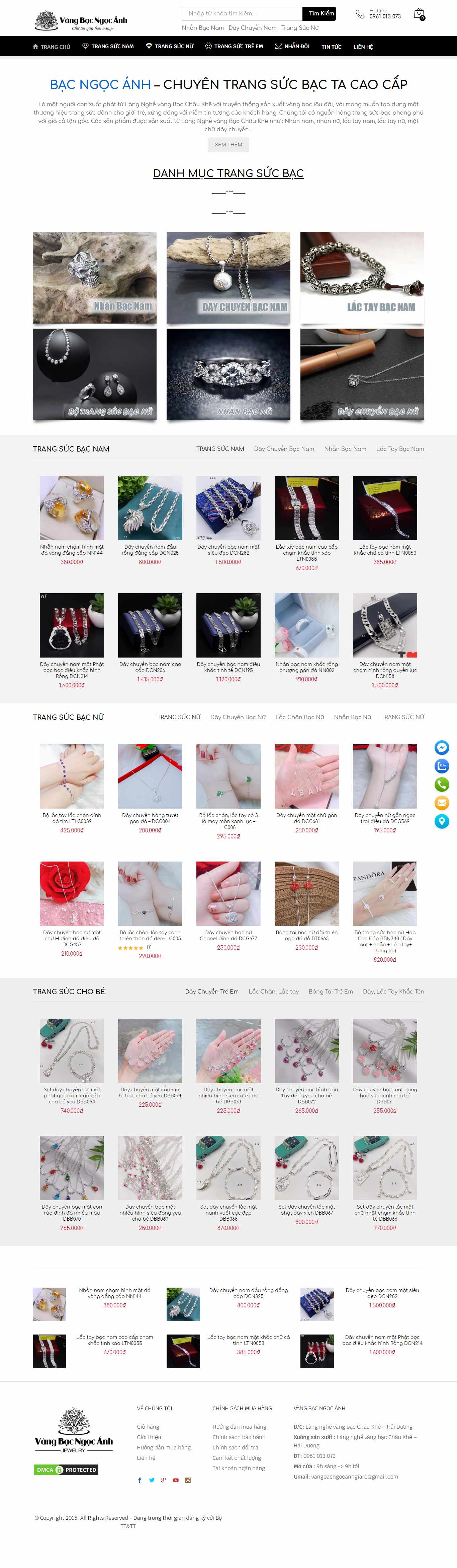 Thiết kế Web trang sức vangbacngocanh.com