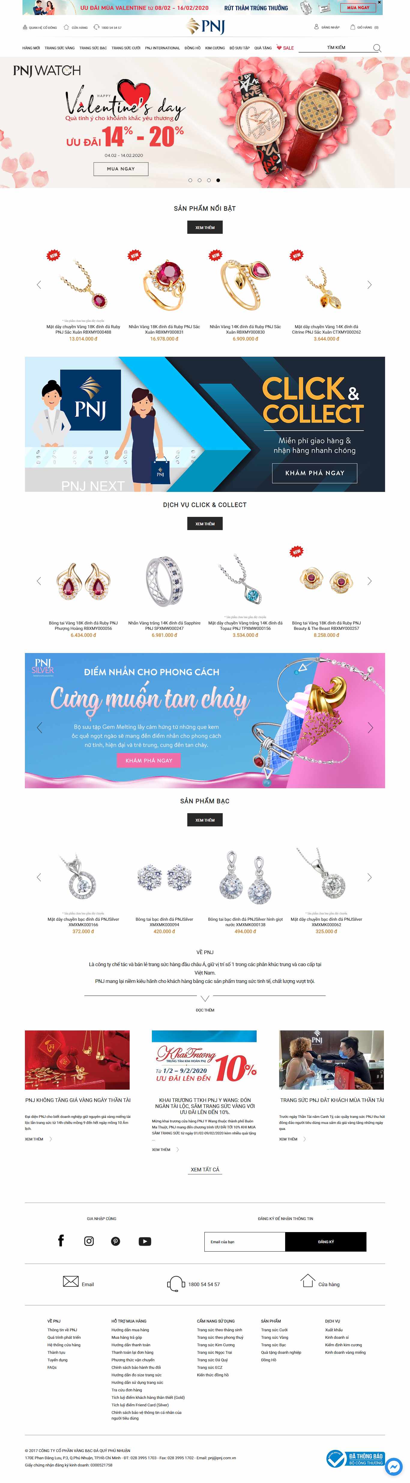 Thiết kế Web trang sức pnj.com.vn