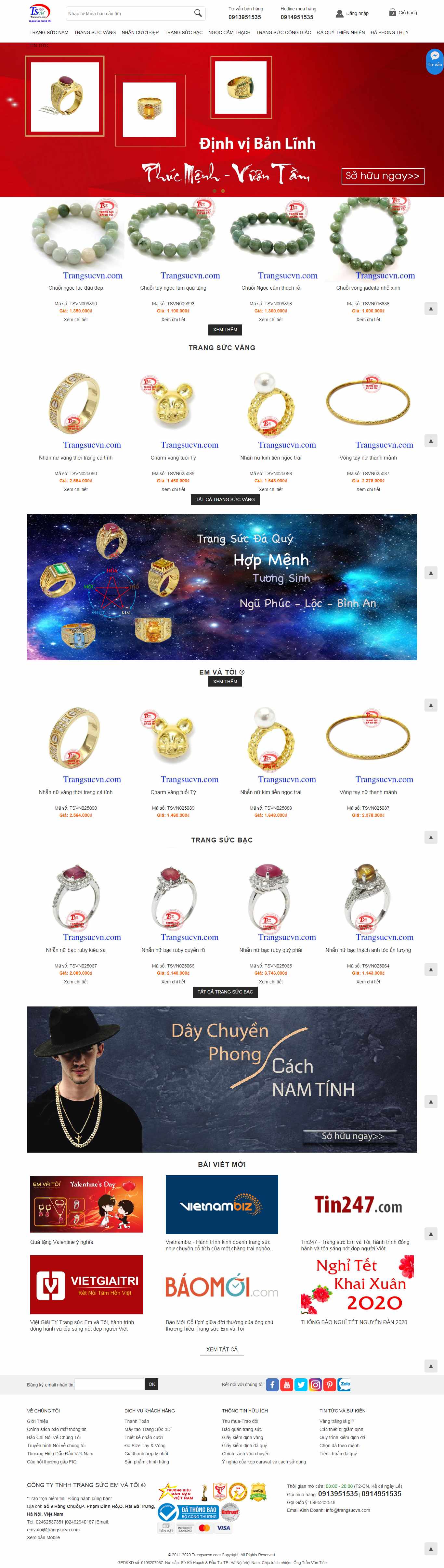 Thiết kế Web trang sức trangsucvn.com