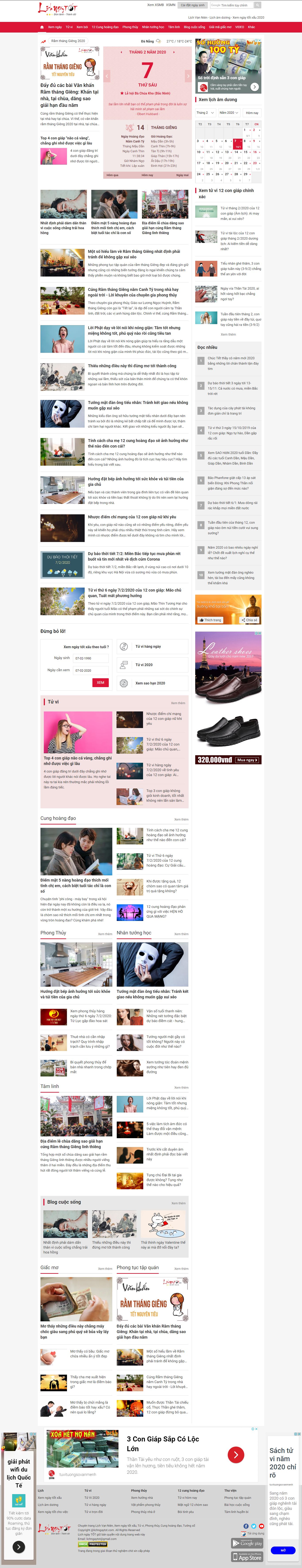 Thiết kế Web phong thuỷ lichngaytot.com