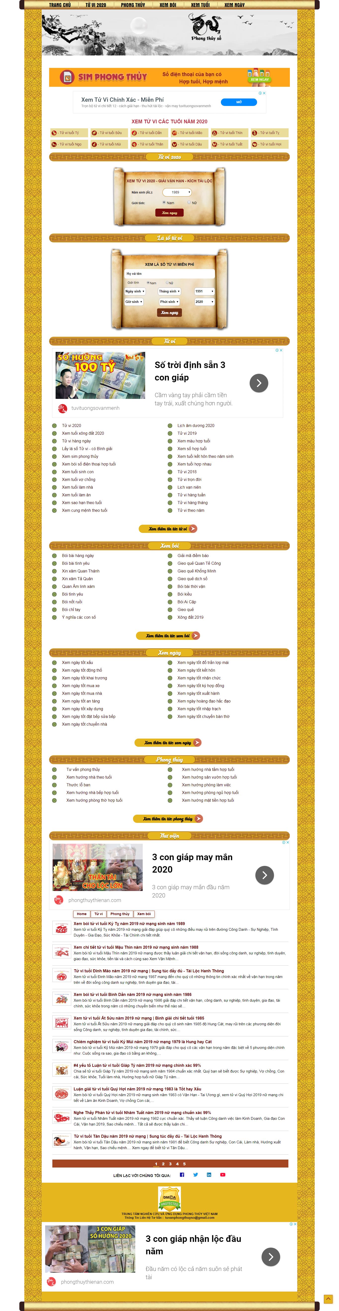 Thiết kế Web phong thuỷ phongthuyso.vn