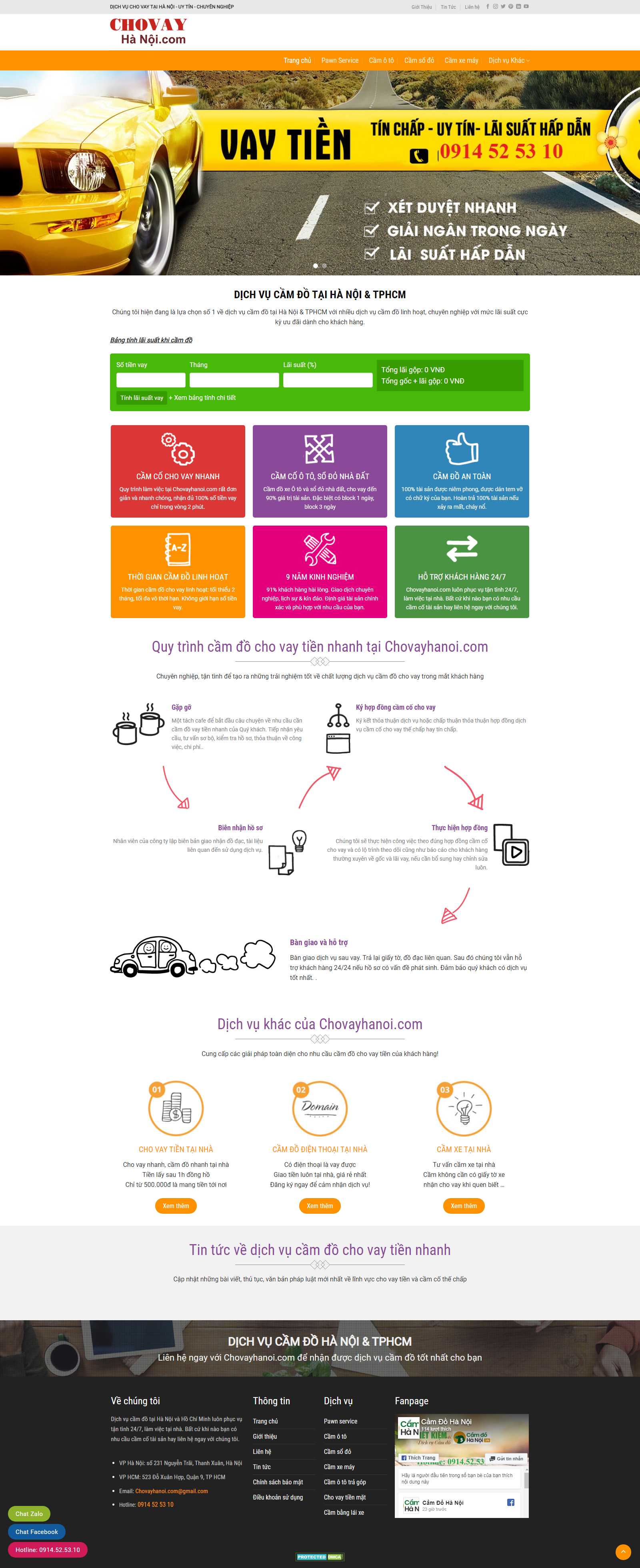 Thiết kế Web cầm đồ chovayhanoi.com