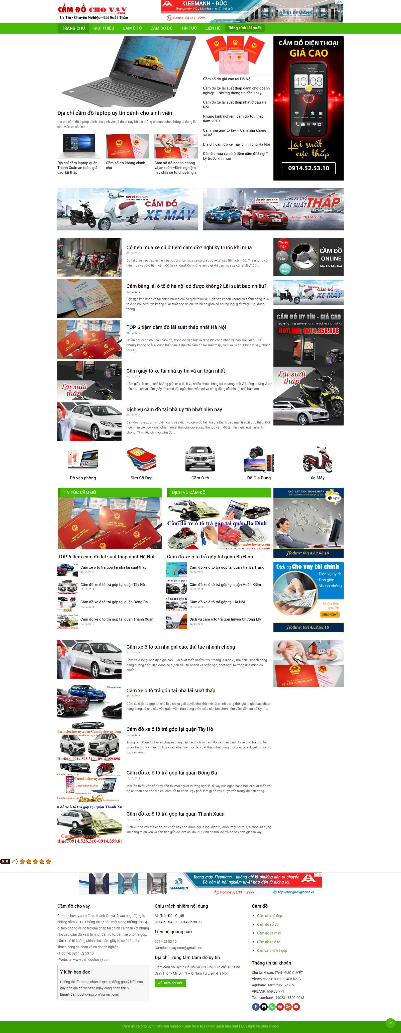 Thiết kế Web cầm đồ camdochovay.com