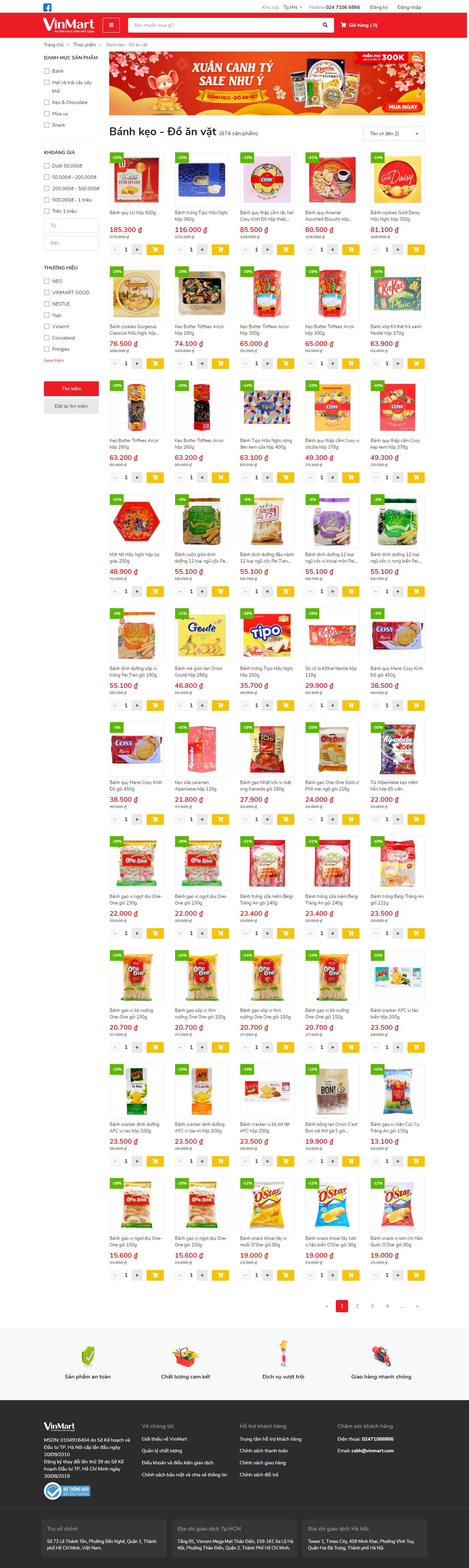 Thiết kế Web Đồ Ăn vặt vinmart.com