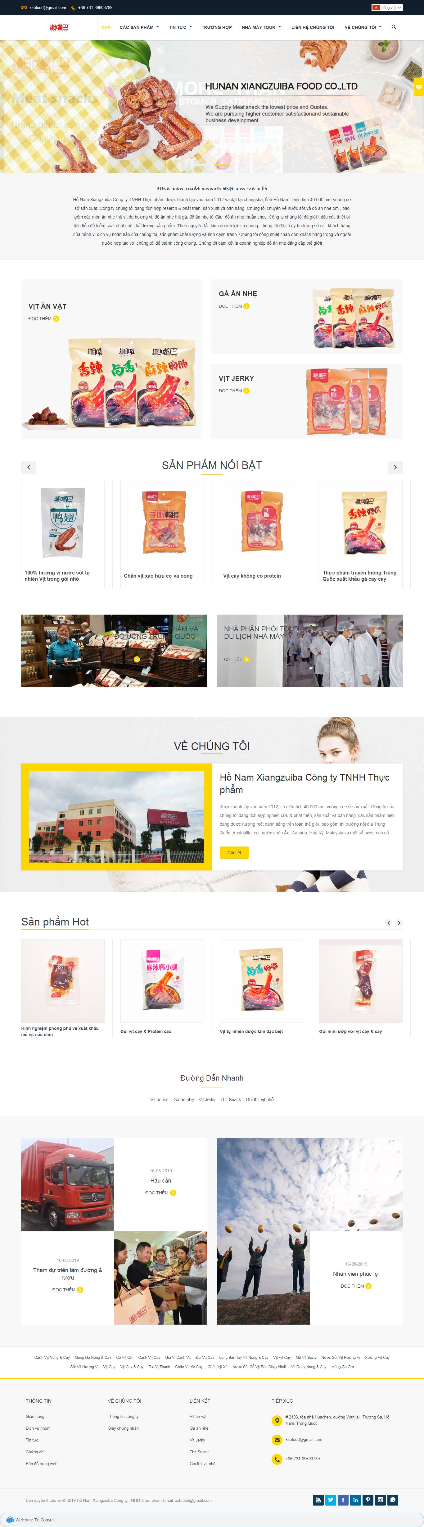 Thiết kế Web Đồ Ăn vặt vi.xzbfood.com