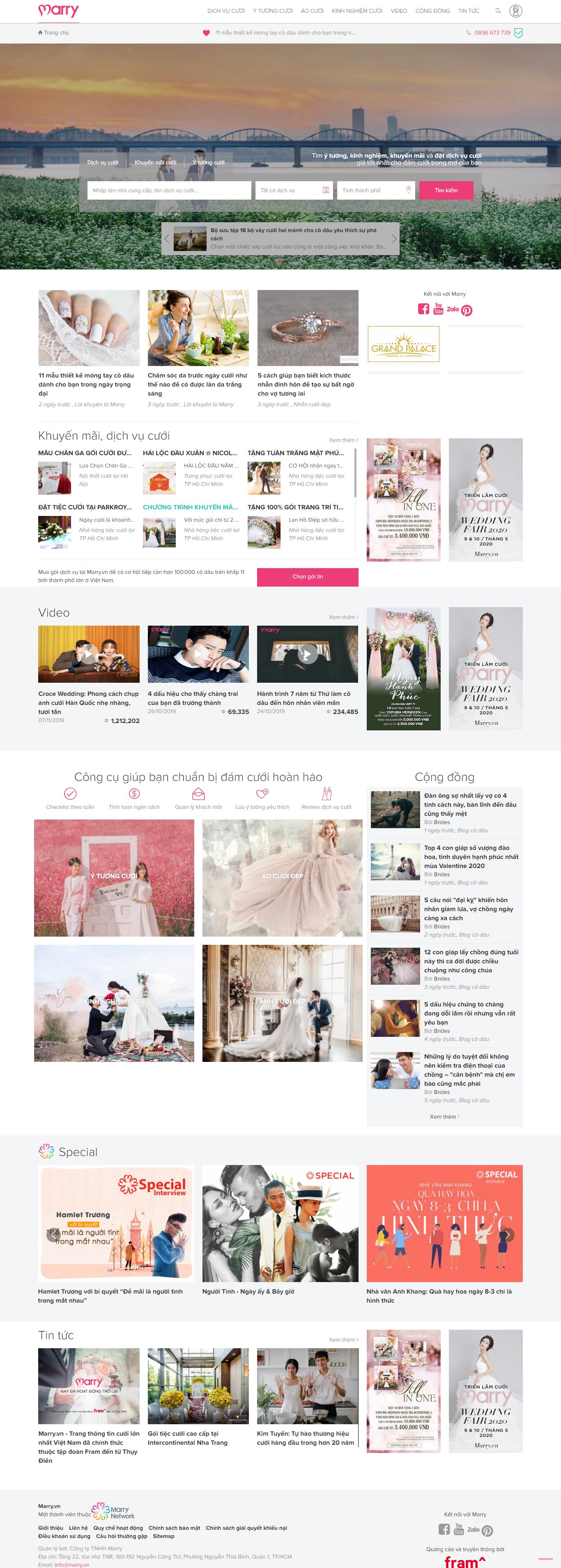 Thiết kế Web tiệc cưới marry.vn