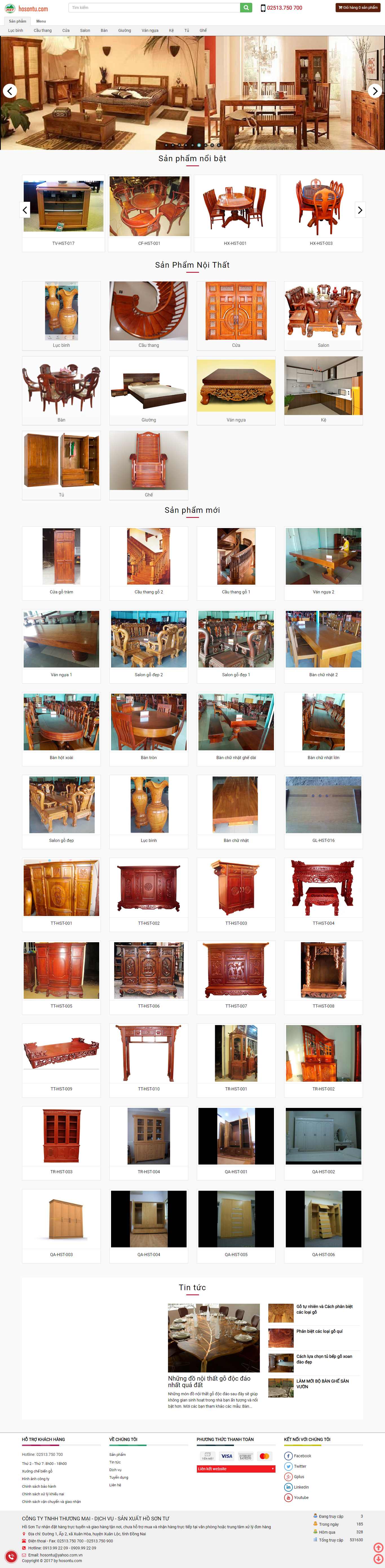 Thiết kế Web xưởng gỗ hosontu.com