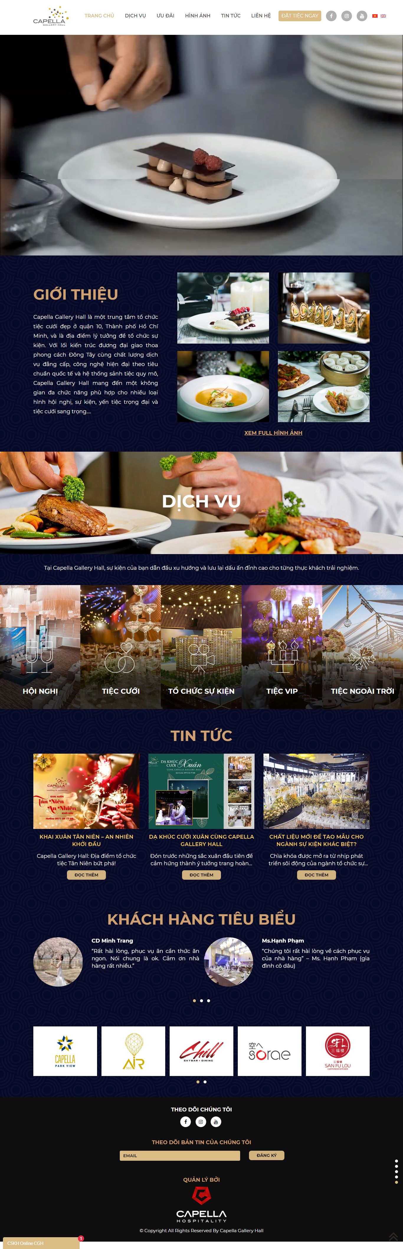 Thiết kế Web tiệc cưới capellagallery.com