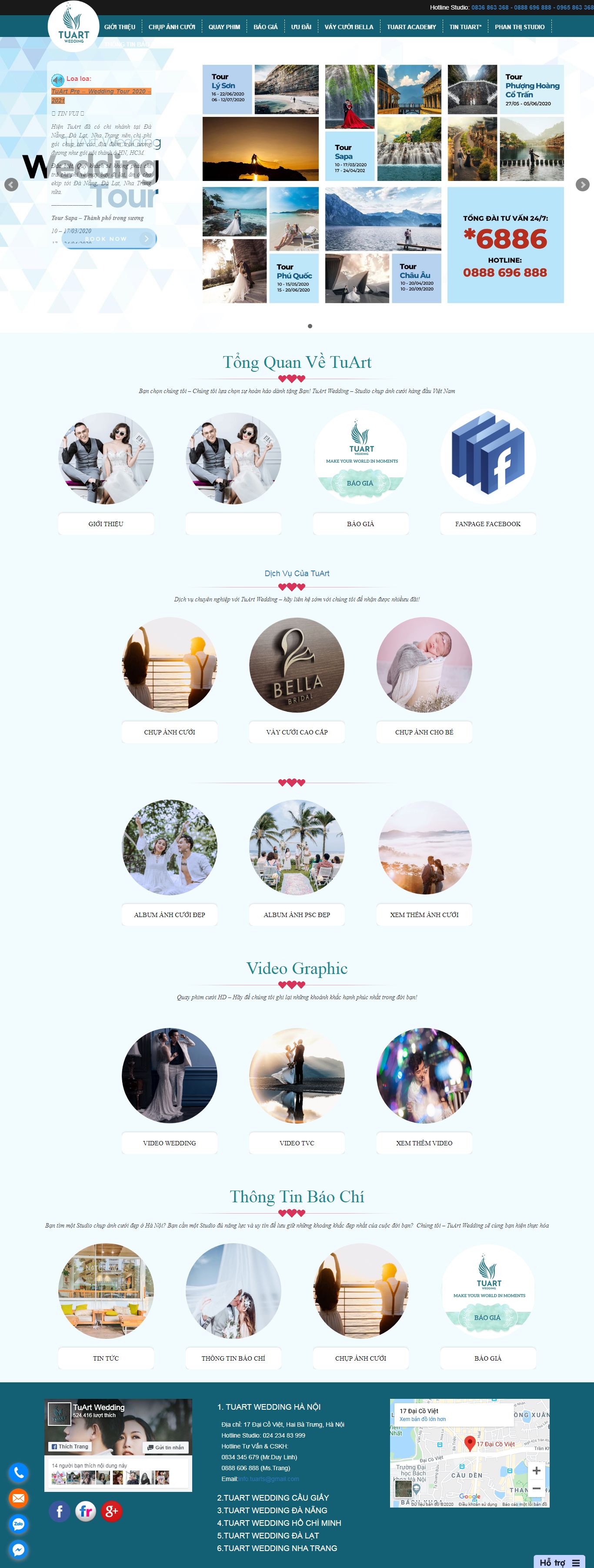 Thiết kế Web chụp ảnh cưới tuarts.net
