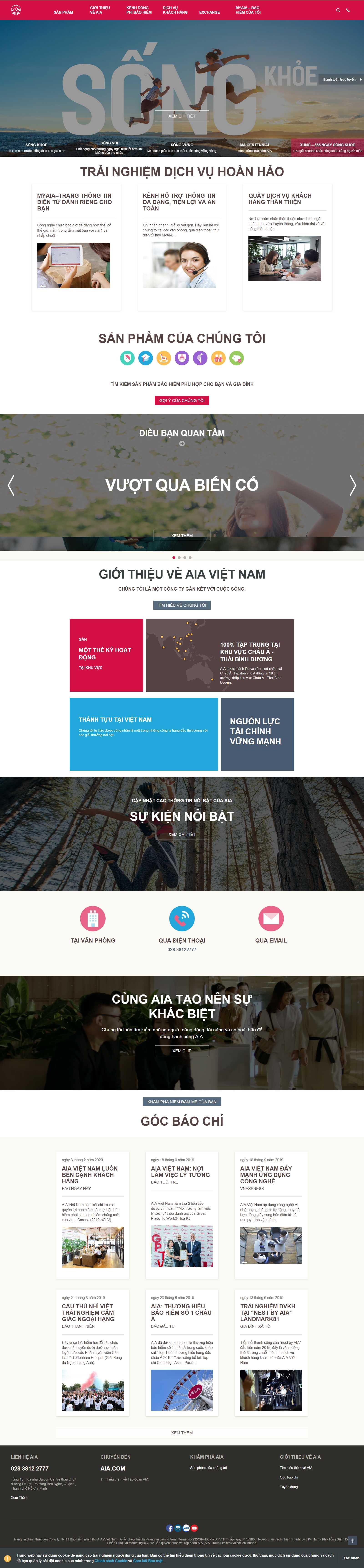 Thiết kế Web bảo hiểm aia.com.vn