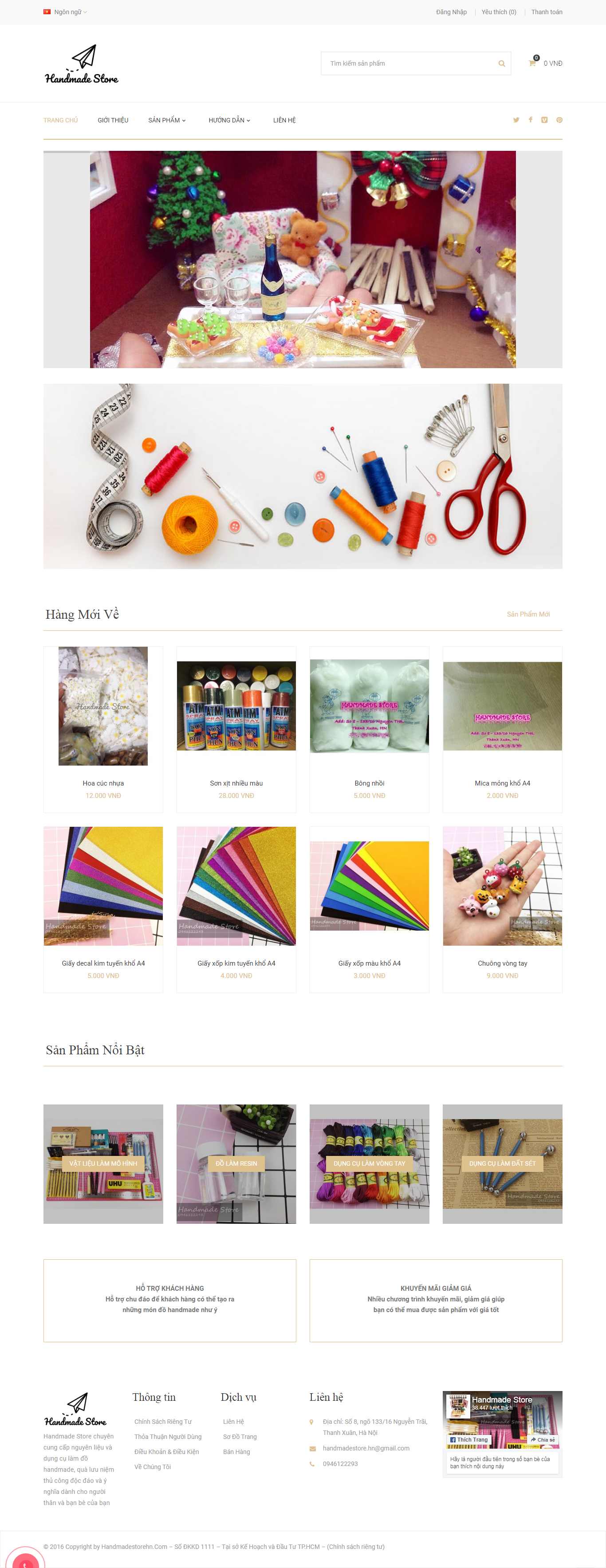 Thiết kế Web đồ handmade handmadestorehn.com