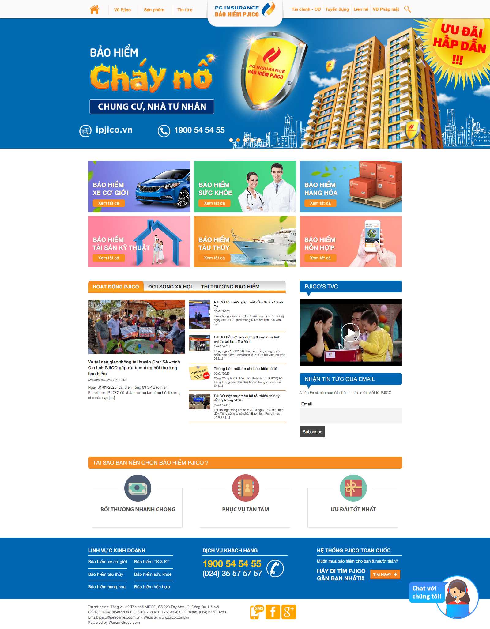Thiết kế Web bảo hiểm pjico.com.vn