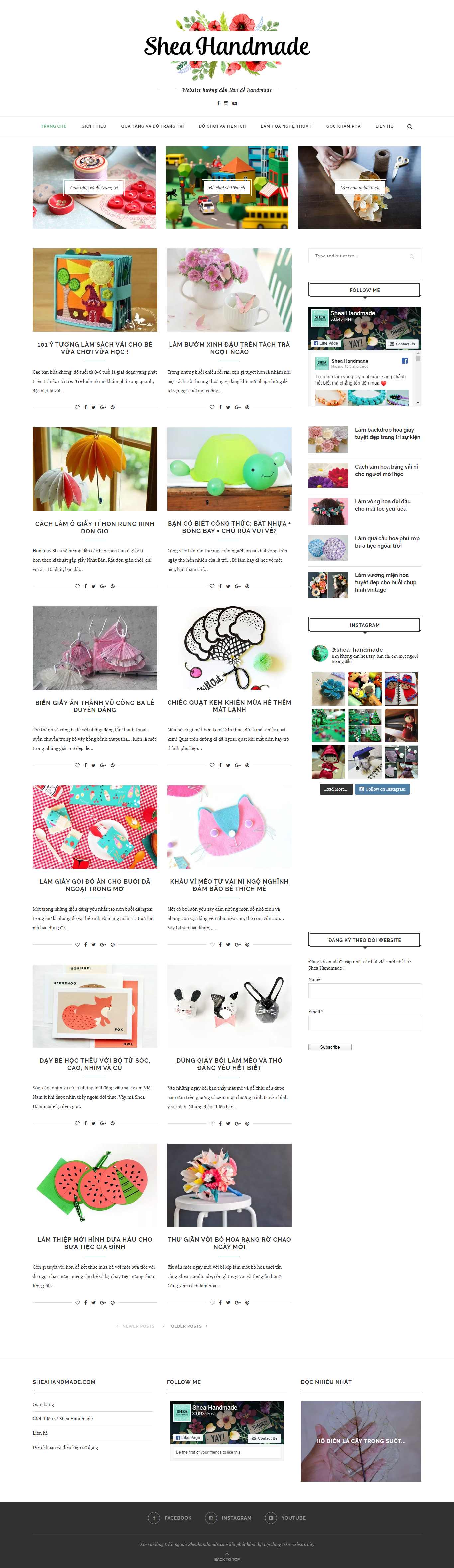 Thiết kế Web đồ handmade sheahandmade.com