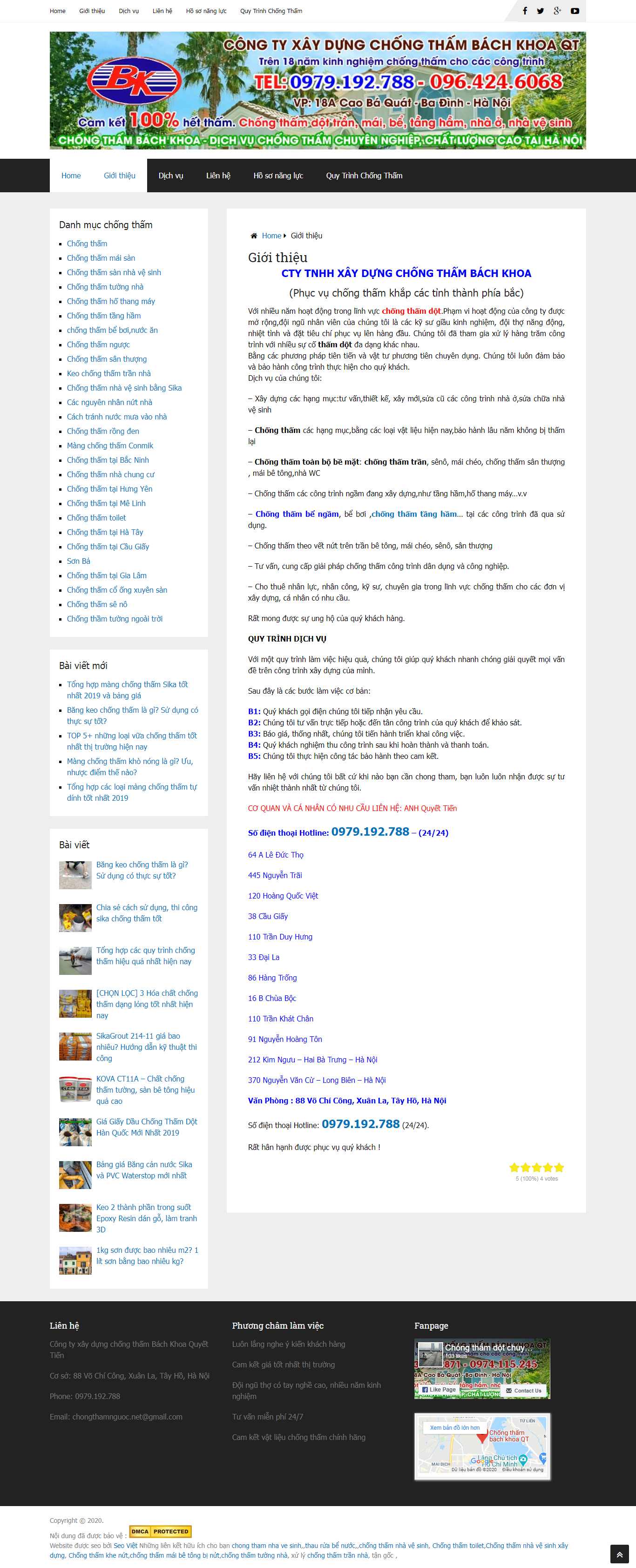 Thiết kế Web chống thấm chongthamnguoc.net