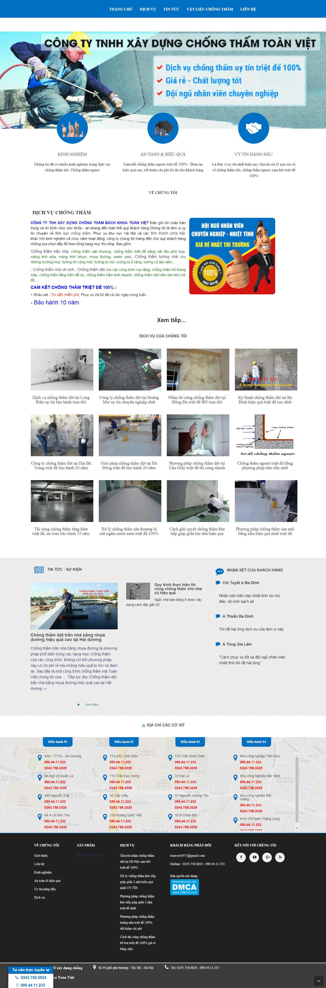 Thiết kế Web chống thấm chongthamnguochanoi.com