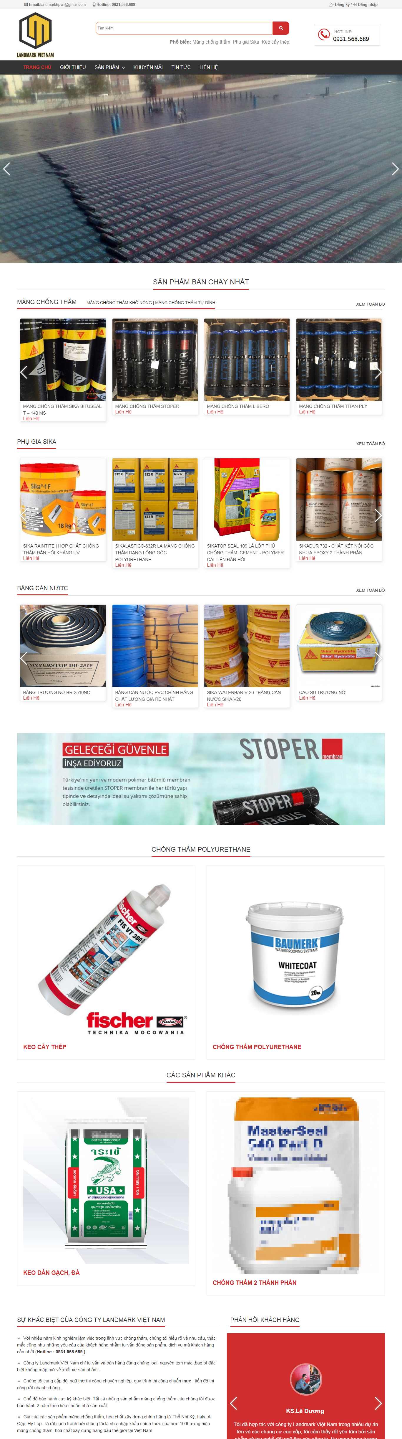 Thiết kế Web chống thấm landmarkvietnam.com.vn
