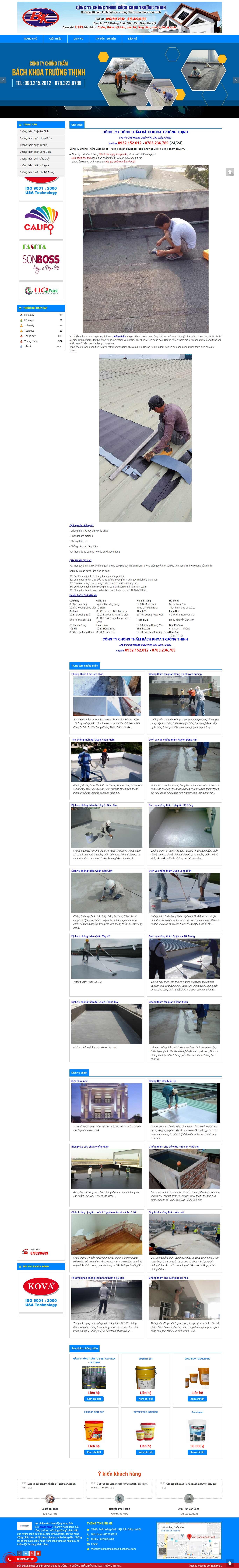 Thiết kế Web chống thấm chongthambachkhoatruongthinh.com