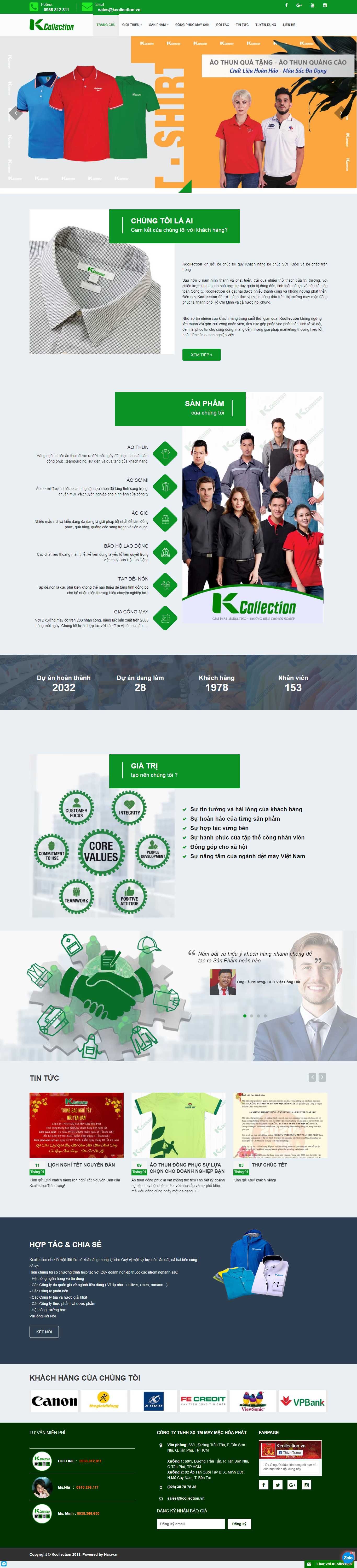 Thiết kế Web may mặc kcollection.vn