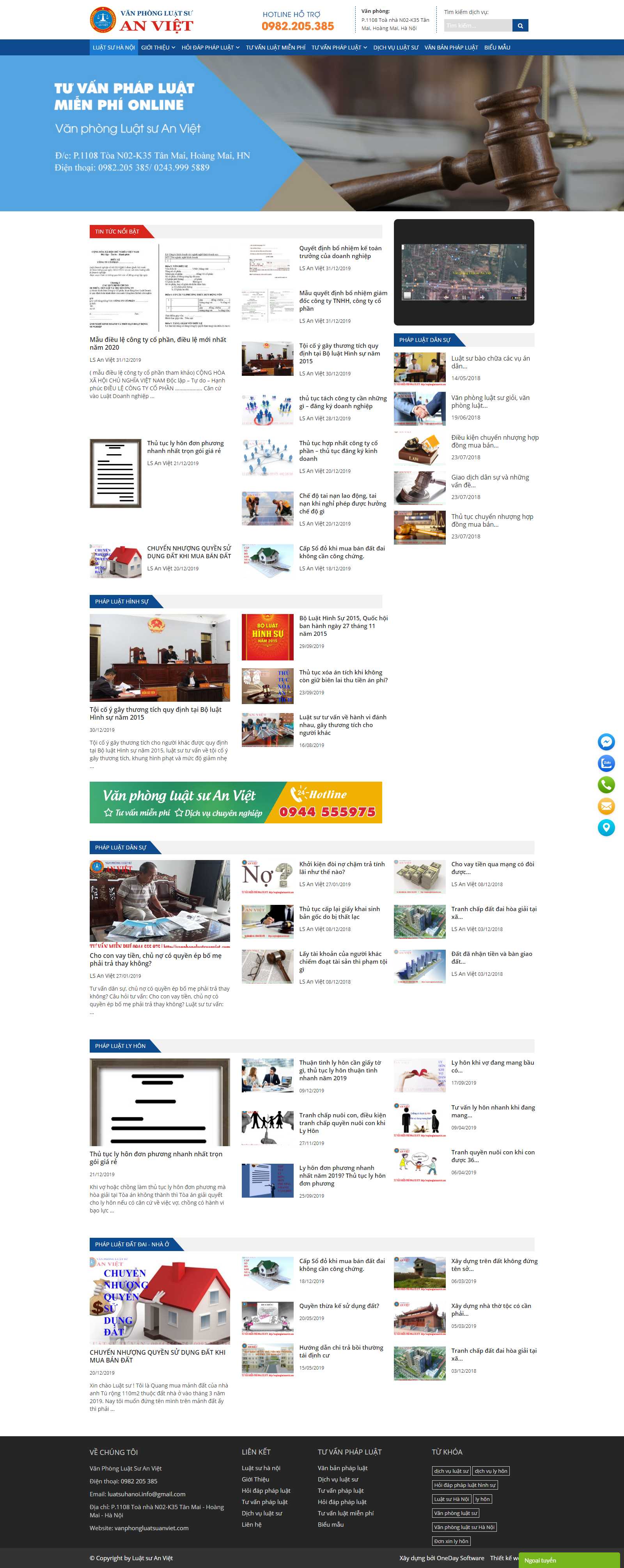 Thiết kế Web tư vấn luật vanphongluatsuanviet.com