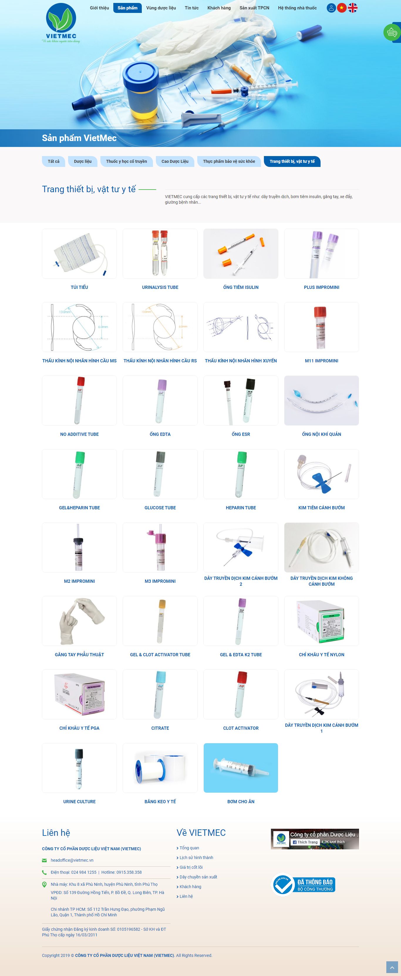 Thiết kế Web thiết bị vật tư duoclieuvietnam.com.vn