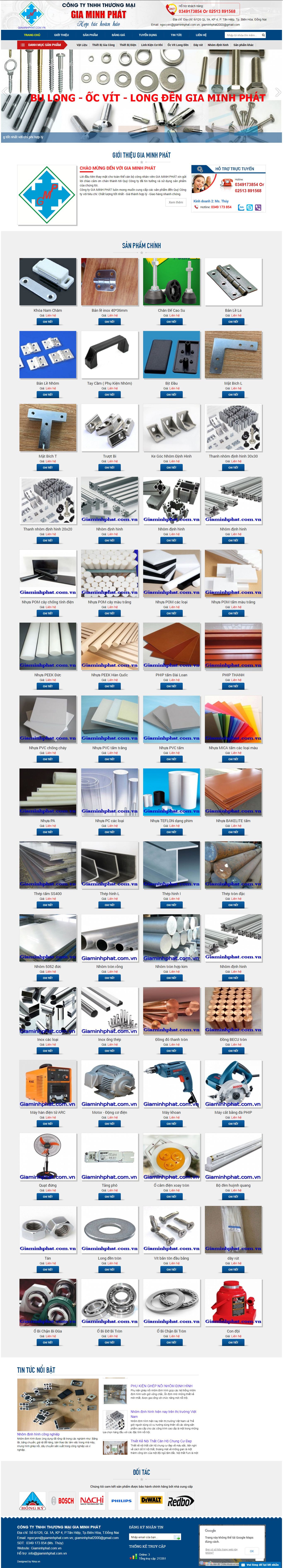 Thiết kế Web thiết bị vật tư giaminhphat.com.vn