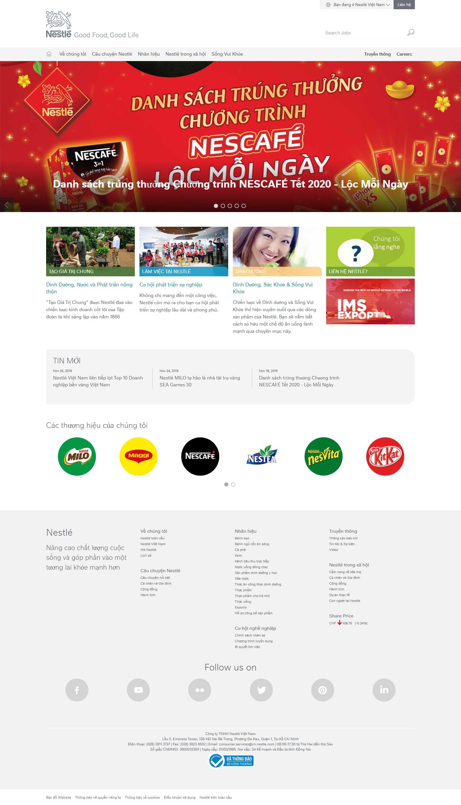 Thiết kế Web nước uống nestle.com.vn