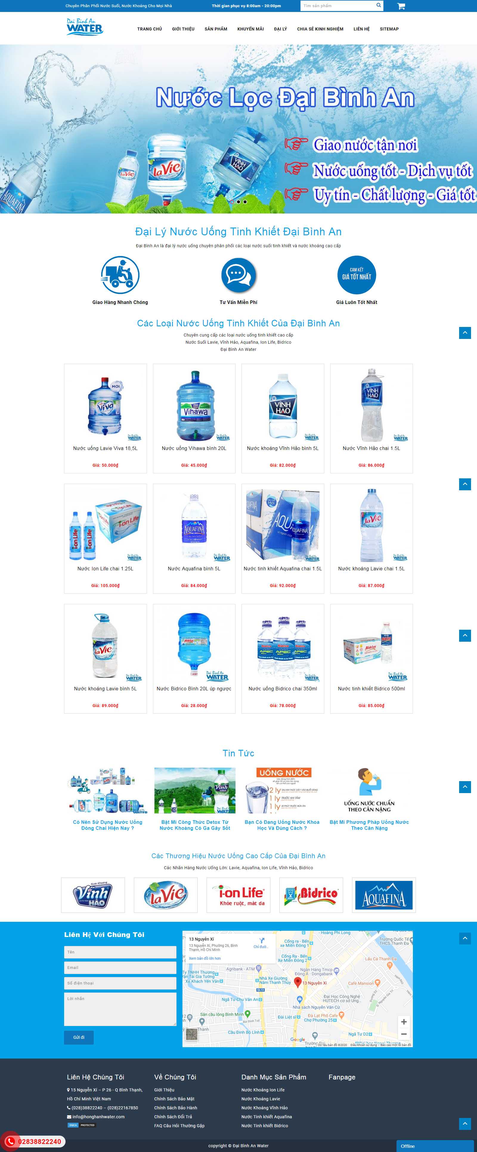 Thiết kế Web nước uống daibinhanwater.com