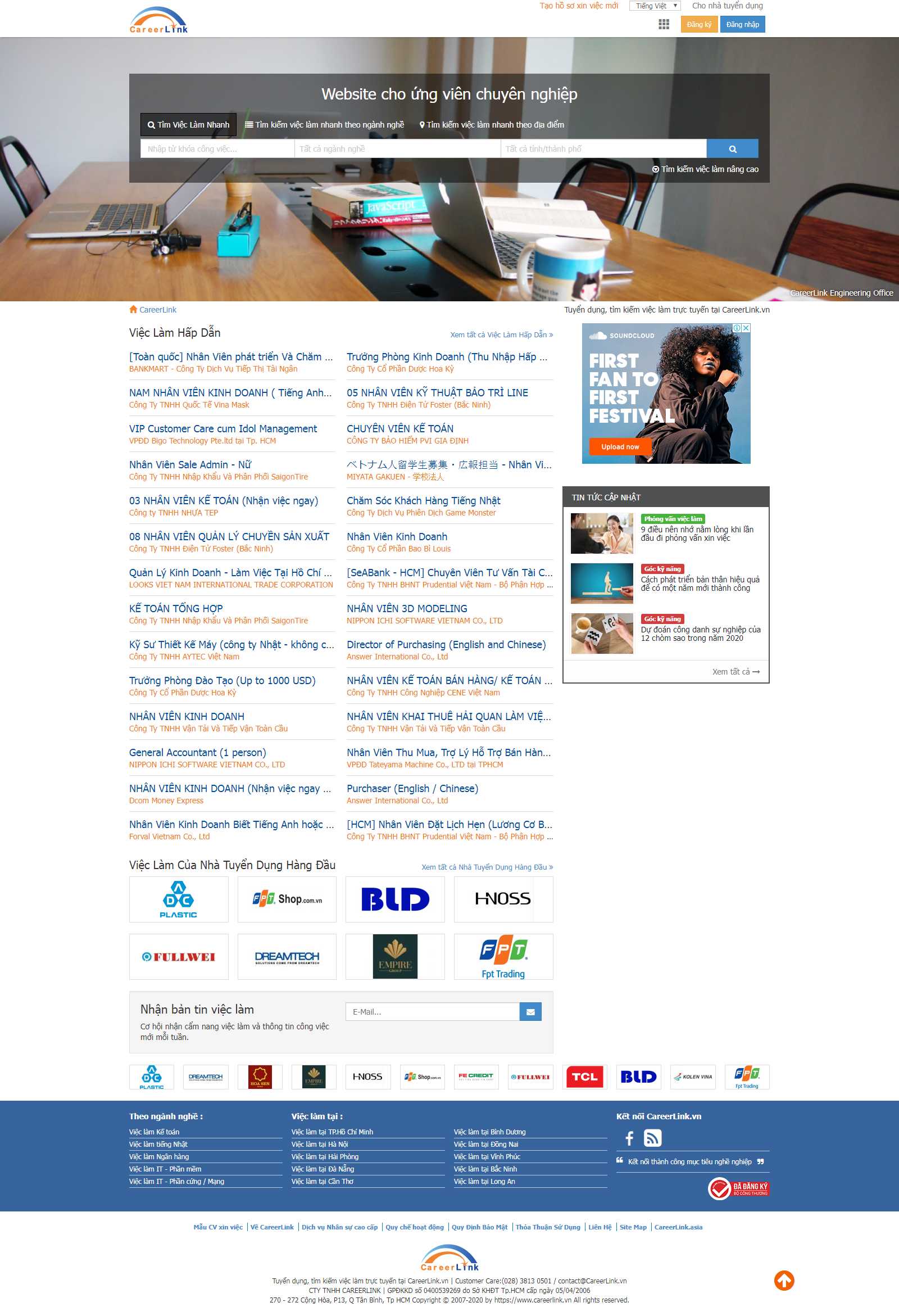 Thiết kế Web php careerlink.vn