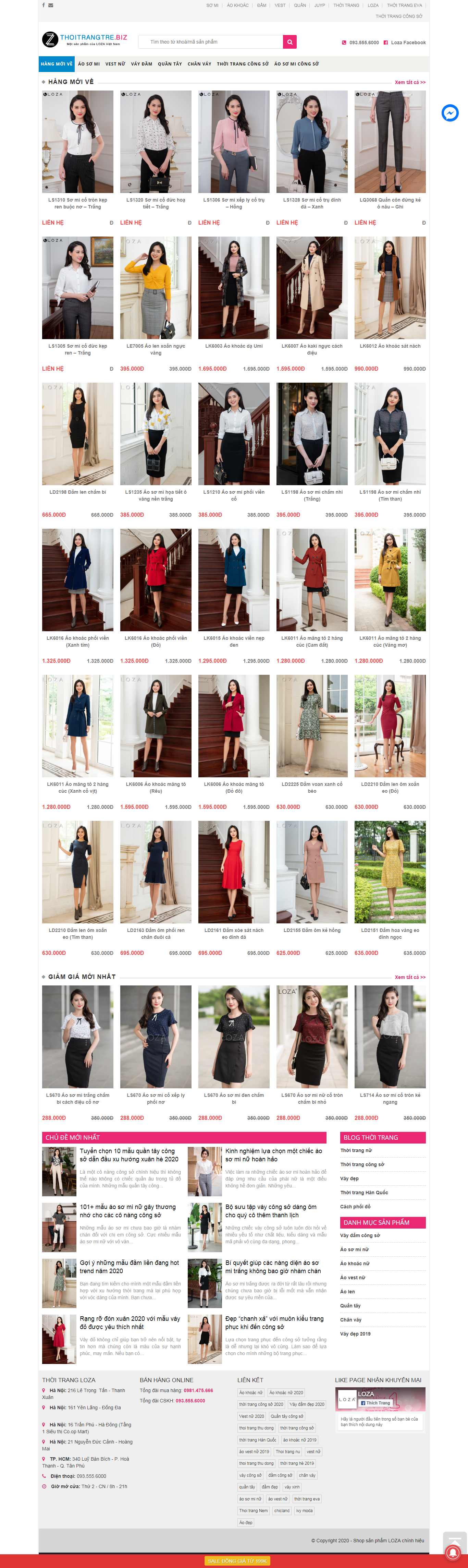 Thiết kế Web shop thời trang thoitrangtre.biz