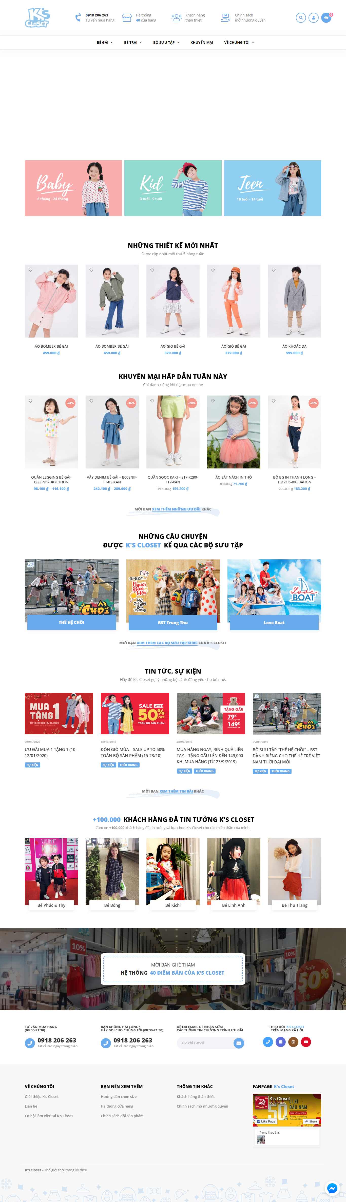 Thiết kế Web shop thời trang kscloset.vn