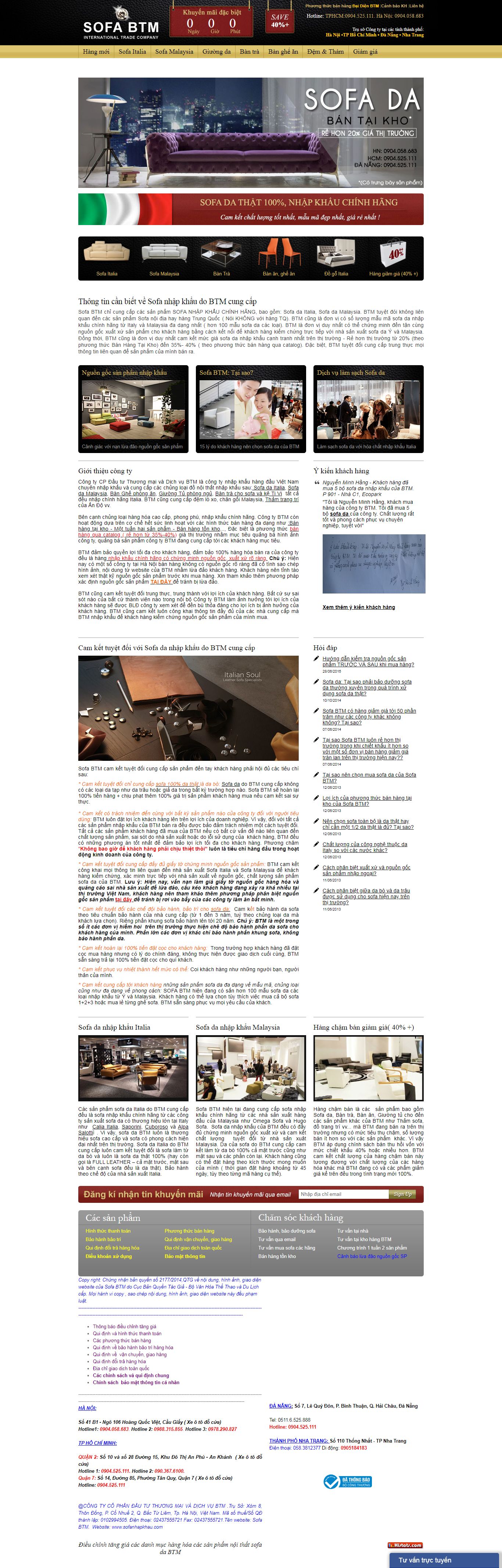 Thiết kế Web sofa sofanhapkhau.com