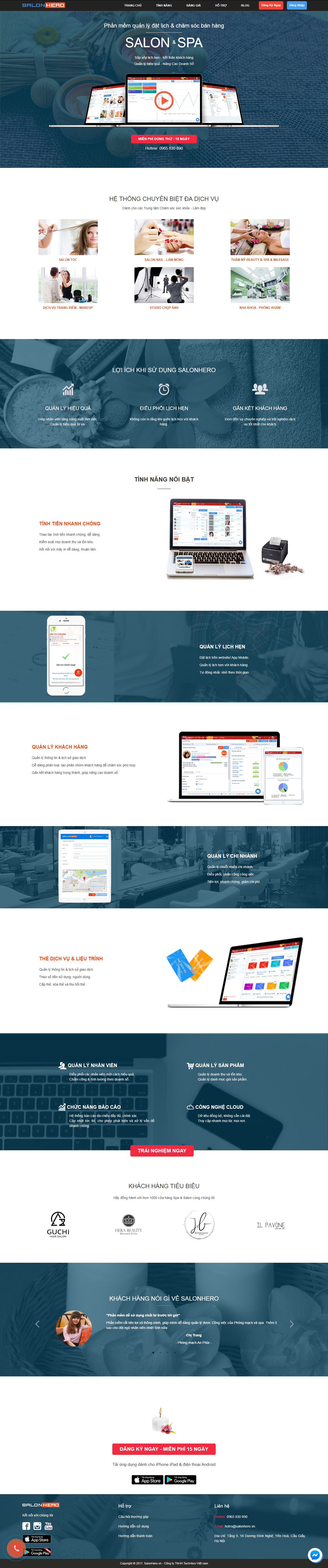 Thiết kế Web salon nail salonhero.vn