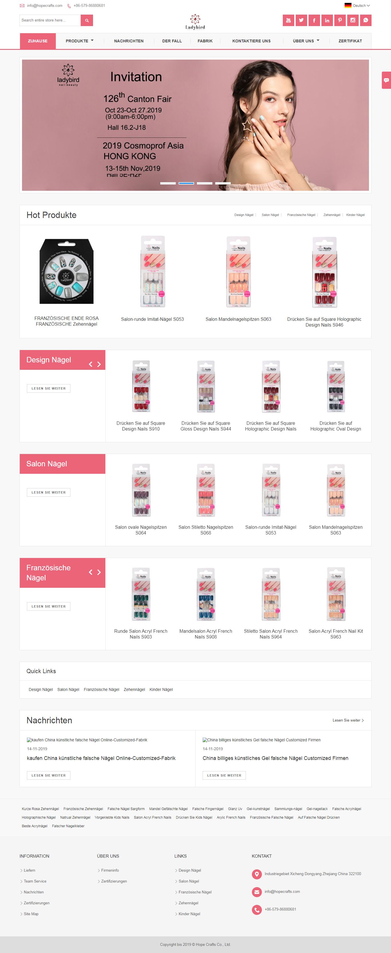 Thiết kế Web salon nail de.hopecrafts.com