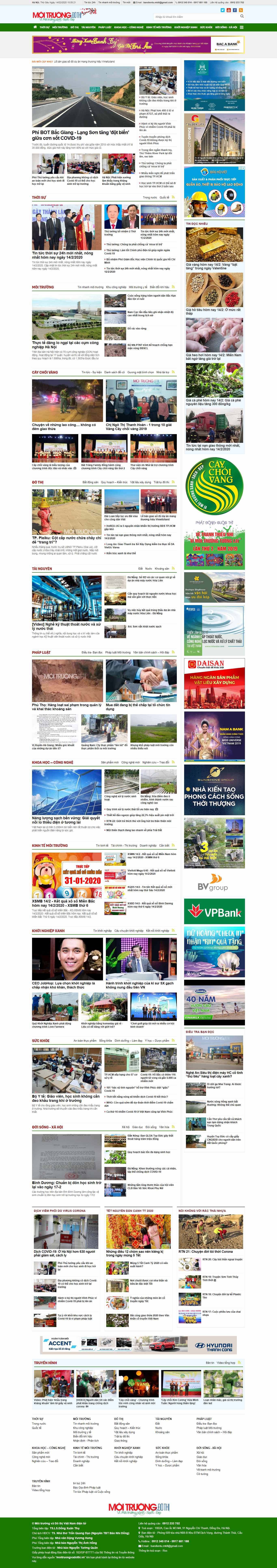 Thiết kế Web mội trường moitruongvadothi.vn