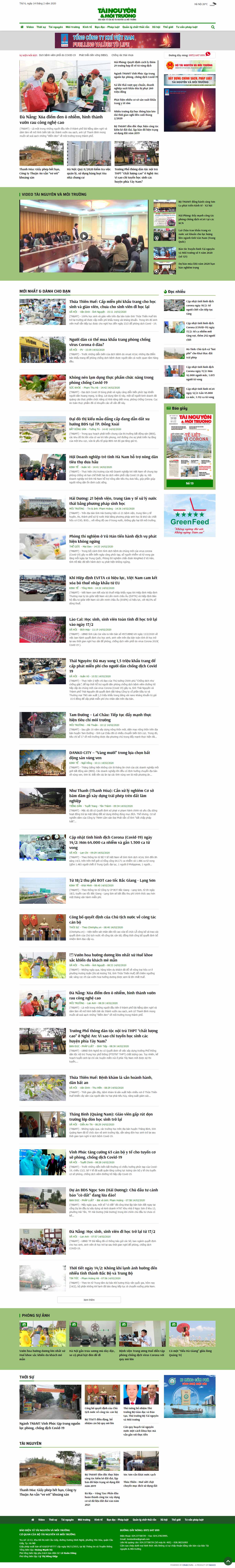 Thiết kế Web mội trường baotainguyenmoitruong.vn