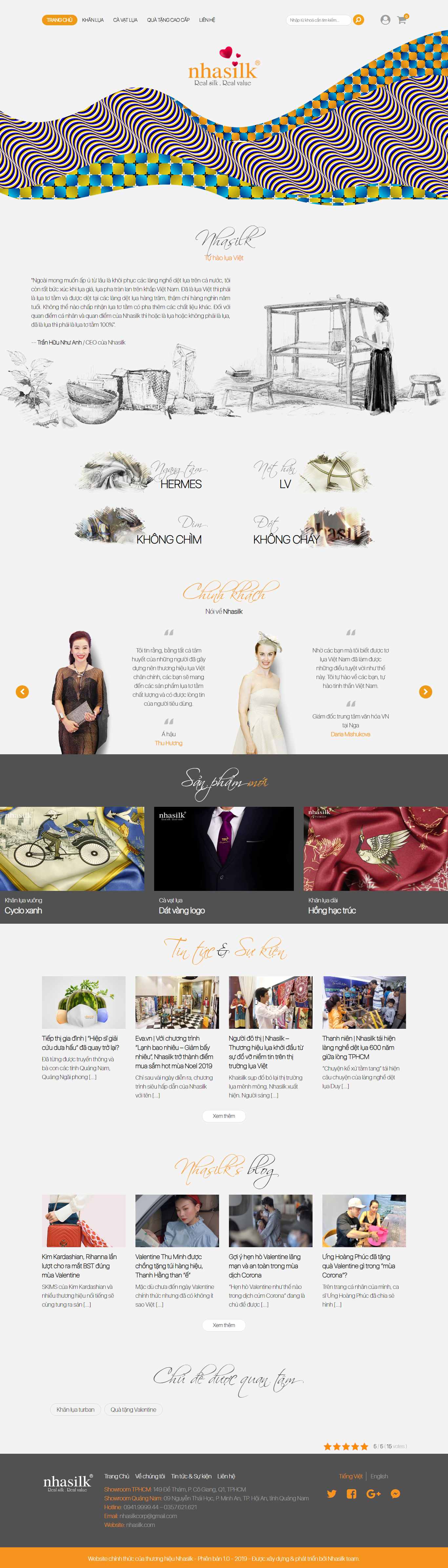 Thiết kế Web lụa tơ tằm nhasilk.com